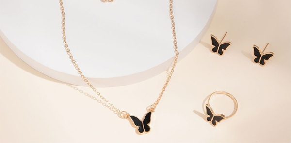 Butterfly Necklace Set, Pack Of 4