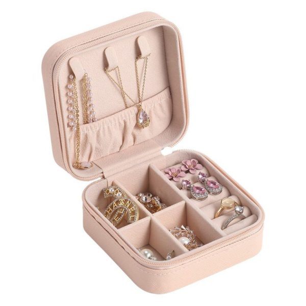 Travel Leather Jewelry Organizer Box