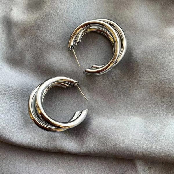 Punk Oval Hoop Earrings